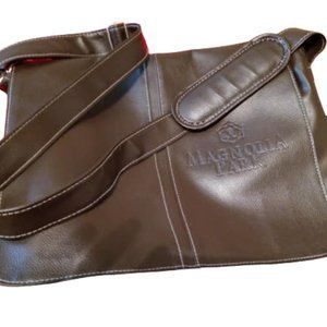 BROWN LEATHER CROSS BODY BAG